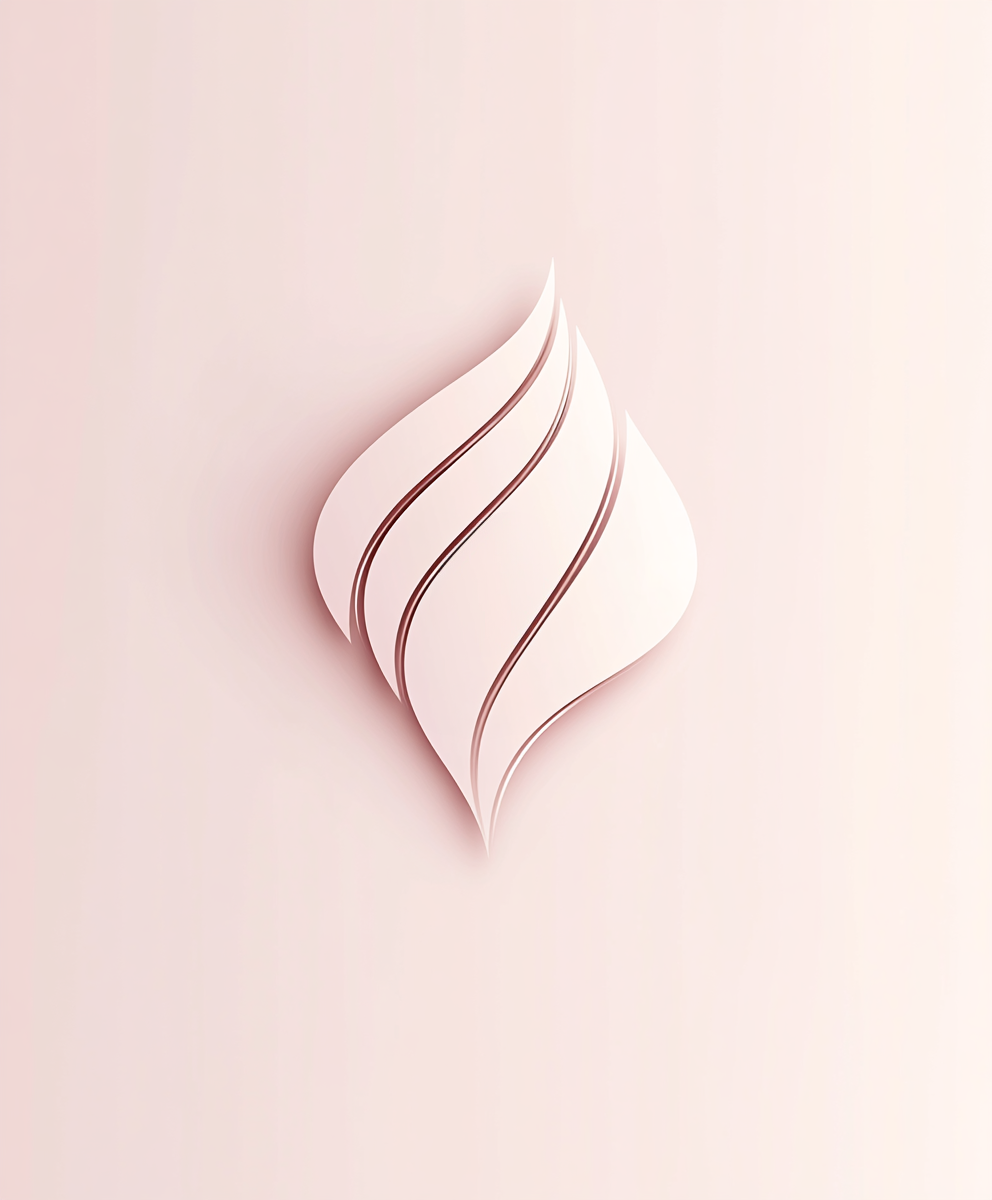 The Florrol emblem, formed from sculpted ivory and blush folds.